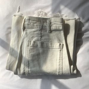 white high waisted zara jeans